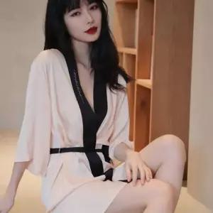 여성 고급 섹시 실크 로브 가운 골프가운 실크가운