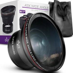 알투라 사진 52MM 0.43배 HD 와이드 앵글 렌즈 매크로 - 니콘 D7100 D7000 D5500 D5200 D5300 D3300 D3200 D3100 D3000용 필터 스레드(카메라 본체 아님) DSLR 카메라 액세서리에 부착