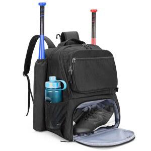 배트 슬리브 2개가 있는 DSLEAF 야구 가방 백팩, 소프트볼 장비 가방, 별도의 신발 수납 공간이 미국 남성용 13세까지