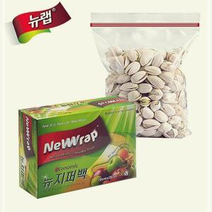 [2개구성] 지퍼 백 랩 뉴 락 대용량100매 팩 비닐 다회용 18x20 LWA024A6
