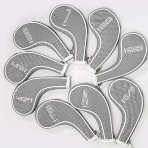 [골드스마일]아이언 커버 세트 골프채 메쉬 헤드 지퍼형 숫자