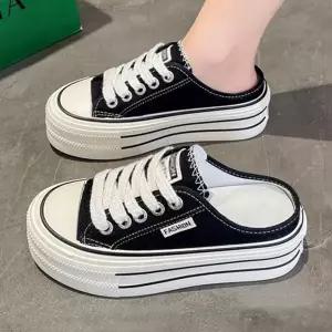 여성 발편한 귀여운 외출 신발 통굽 스니커즈 가 뮬 패션 인솔 메모리폼 슬립온 보온 어글리