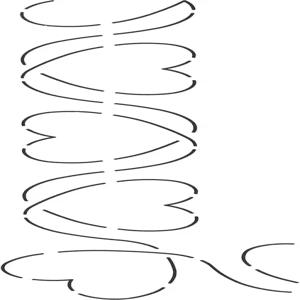 퀼팅 크리에이션 스크롤 하트 테두리 퀼트 스텐실 2-1/2