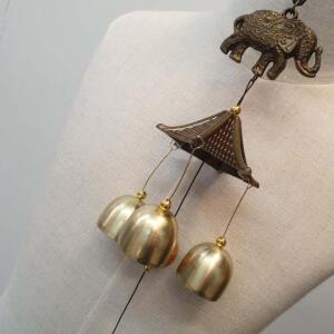 [2개구성] 풍수 재물운 코끼리 현관 풍경 종 문 AEW9E444C