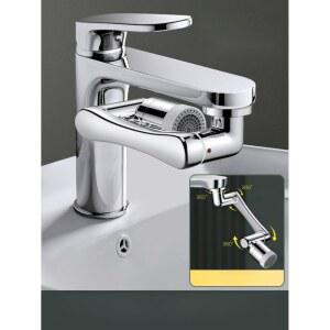 수도꼭지 로봇팔 단출수 자유자재 세면대 사각