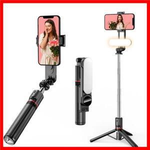 블루투스 무선 핸드헬드 셀카봉 삼각대 확장형 모노포드 리모컨 및 LED 라이트 포함 틱톡 폰 비디오 라이브