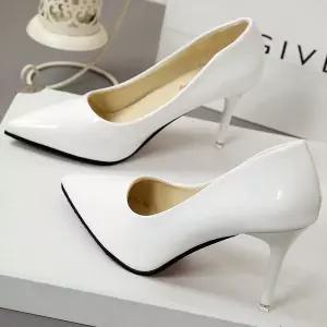 컬러 구두 여자 웨딩 촬영 슈즈 세련 뾰족코 하이힐 Xja9+9xCE