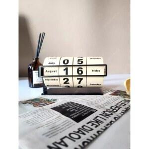 북유럽 달력 만년 탁상달력 데스크탑 영어 빈티지 버전 블랙 인테리어