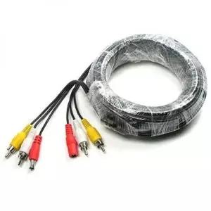 CCTV 케이블 15m - 2RCA DC 5.5 전원 검정색