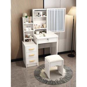 에이투지커넥트 조립식화장대 모던한 북유럽화장대 공주 60cm 흰색 거울 의자