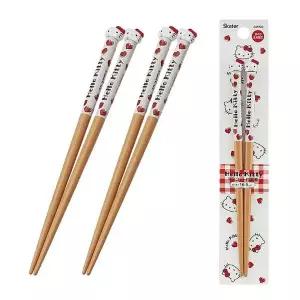 산리오 나무 젓가락 헬로키티 16.5cm 2P 우동 가정용 요리젓가락