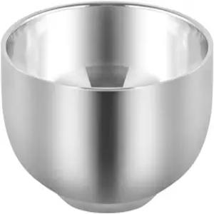 Akstore 남성용 내구성 면도 비누 컵 스테인리스 스틸 단열 매끄러운 머그 보울(중형)