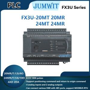 FX3U-20MR PLC 산업용 제어 보드, RS485 MODBUS 포함, 20MT, 24MR, 4AD, 2DA