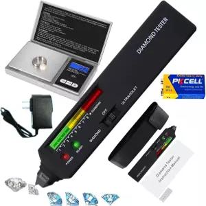 365nm UV 광열 센서가 장착된 전문가용 다이아몬드 테스터 펜 - 빠른 0.5초 감지 200g/0.01g 미니 주얼리