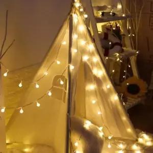 [Deco] 캠핑 불멍 알전구 무드등 80구 10M 건전지 LED조명