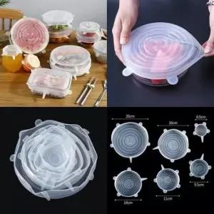 그릇덮개 실리콘 밀폐 덮개 6종 그릇커버 실리콘랩