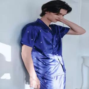 [비너스]비너스(행사) 실크필 곰나염  남성 반팔  파자마_C SVPA4536M_NB_C