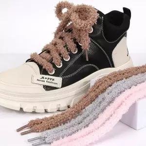 신발끈 신발 장식 털 4세트 뽀글이 귀여운 운동화끈 120cm