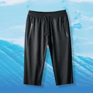 트레이닝 바지 남자 여자 쿨 메쉬 지퍼 7부 팬츠