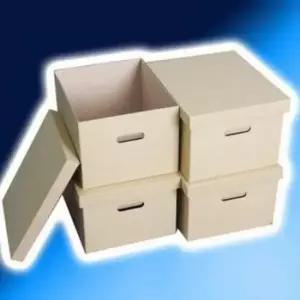 [생활] 종이수납박스 중형 3겹 4개 1세트 박스 수납 정리 함 다용도 종이 상자