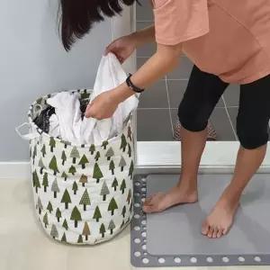 소나무 린넨 패브릭 바스켓 장난감정리함