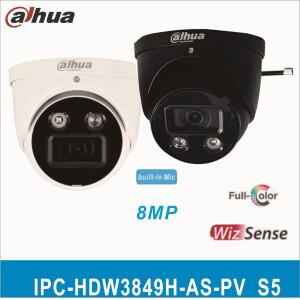 Dahua IPC-HDW3849H-AS-PV S4  버전 8 MP 풀 컬러 POE 스마트 활성 억제 안구 WizSense 네트워크 카메라