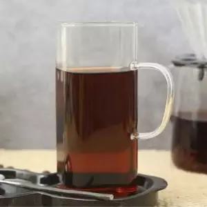 마카 머그컵 유리컵 커피잔 내열 유리잔 사각400ml 1P 내열유리컵 내열강화유리컵 홈카페유리컵