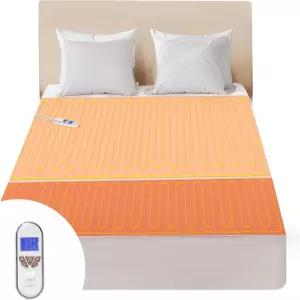 Bwarm 프리미엄 멀티존 전기 온열 매트리스 패드 트윈 사이즈 39인치 x 75인치 9개의 열 설정 1-12시간