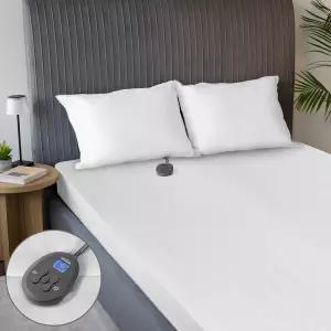 선빔 전기 휴식형 퀼팅 온열 매트리스 패드 트윈 75인치 x 39인치 12시간 열 설정 자동 차단 여분의 아늑한