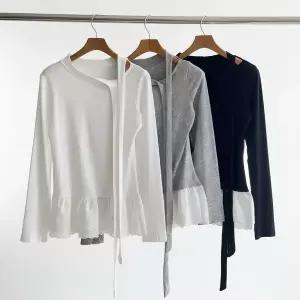 [하프클럽/]여성용 사랑스러운 리본 롱타입 레이스 프릴 캉캉 티셔츠