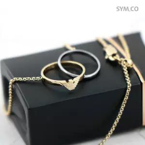 알마니 EGS3231 독수리 엠블럼 투톤 반지 체인 남자 스틸 목걸이 d