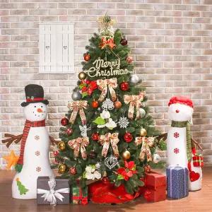 150cm 카니발 골드+레드 뉴리얼 전나무 트리 풀세트 04-3(0696) 16(6464) B전구일반 크리스마스 소품 장식