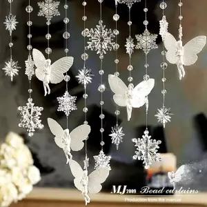 웨딩 현관 아치형 실커튼 문 구슬커튼 거실 구슬 주방 비즈