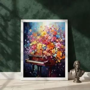 DIY 명화 그리기 40x50cm 피아노와 꽃 화려한 색감 인테리어 유화 취미 OV-1004474 cnS6+4cvD