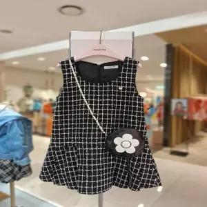 [프렌치캣] 블랙 트위드 점퍼스커트 (Q61DAO060)