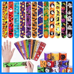 10/30/50 할로윈 슬랩 팔찌 (어린이용), 스트레스 해소 감각 장난감, 할로윈 팔찌 대량 (여아/남아 선물용)