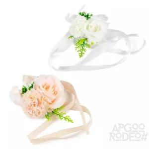 브라이덜 꽃팔찌 코사지 브샤팔찌 꽃팔지