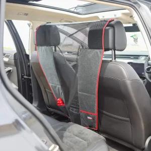 콩 도그 카 배리어 - 조절 가능한 스트랩이 있는 반려동물을 위한 보호용 메쉬 네트 카시트 칸막이