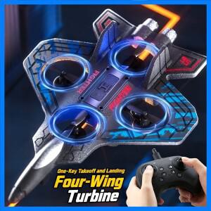 RC 비행기 2.4G 고성능 중력 감지 EPP 폼 신형 전투기 글라이더 헬리콥터 조명 포함, 소년들에게 이상적인