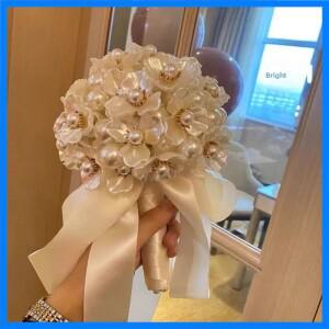 웨딩 부케 재료 키트 진주 조개 수제 신부 친구 선물 신모델 신부 핸드헬드 꽃꽂이