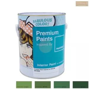 팬톤 무광 그린 벽지용 페인트 4L 걸레받이 방문 몰딩 실내 내부 패인트