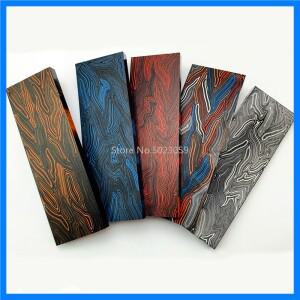 G10 Micarta 템플릿 보드 시트 DIY 칼 손잡이 공예 용품에 대한 블랙/레드/오렌지/블루 다마스커스 캔버스