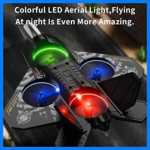 2.4G L0712 고성능 RC 비행기 - 중력 감지 EPP 폼 전투기 글라이더, 내장 조명, 소년들에게 이상적인 선물