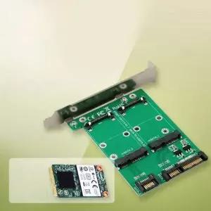 SATA 654NGK24 컨버터 mSATA to SATA 50mm 2포트 PC브라켓