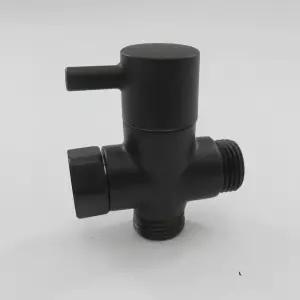 에반젤린 솔리드 황동 밸브 G1 3방향 Chrome 암 다이버터 샤워 블랙