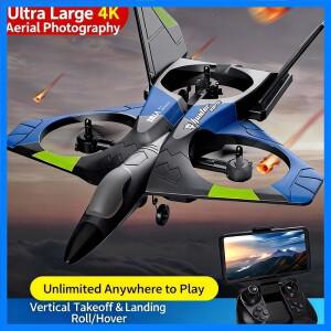 카메라가 장착된 대형 RC 비행기 - 대형 원격 조종 전투기, 어린이 및 초보자를 위한 FPV 폼 글라이더 드론