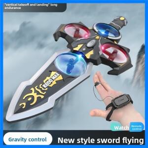 360 °   내구성 있는 손동작 제어 비행 칼 장난감 드론, 칼 모양의 리모컨 RC 비행기, 어린이 및 성인용