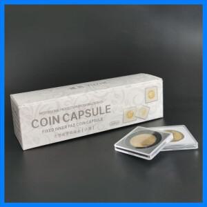 10pcs 40mm 동전 캡슐 홀더 조정 가능한 가스켓 주최자 보관 상자 동전 캡슐 메달 수집 케이스 컨테이너 상