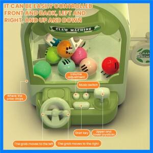 인형뽑기 게임기, 어린이용 전자 미니 크레인 장난감, 조명과 음악 포함, 휴대용 크리스마스 선물