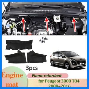 푸조 3008 T84 ~ 2016 용 자동차 엔진 매트 후드 커버 하부 절연 라이너 면 패드 방음 열 액세서리